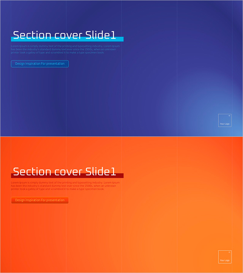 고급스러운 퍼플 오렌지 챕터 슬라이드