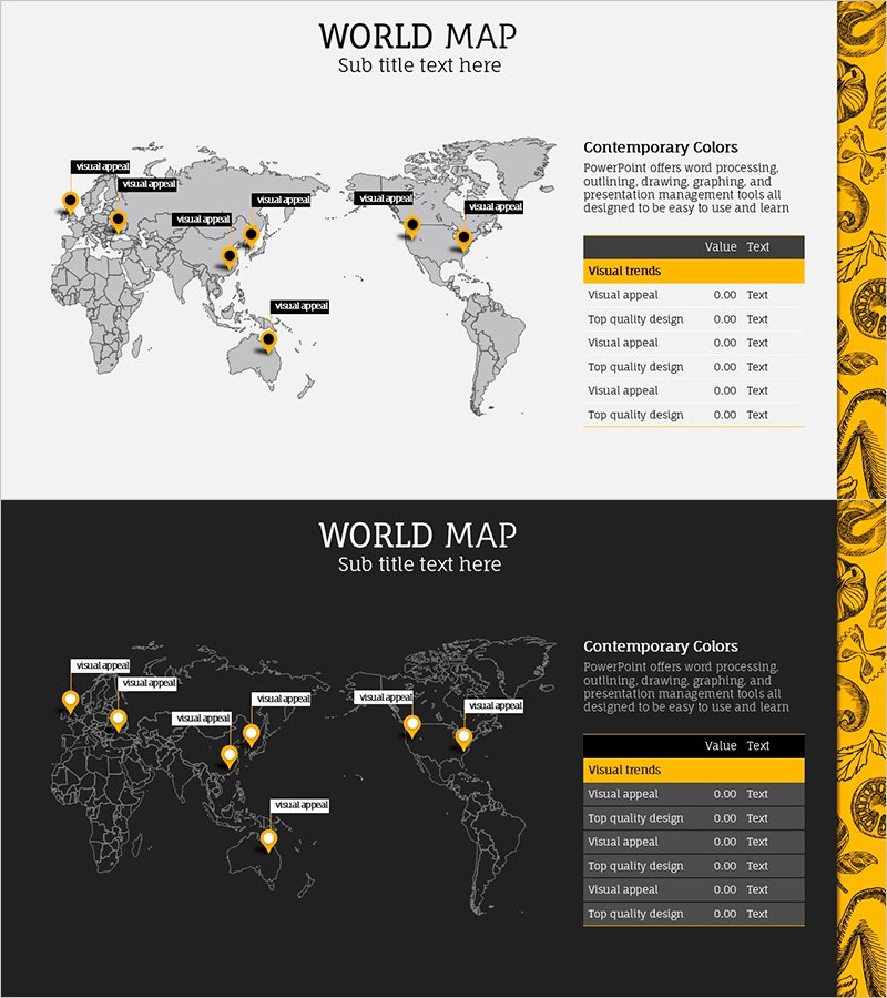 미식가 템플릿 지도 – 글로벌 네트워크 시각화