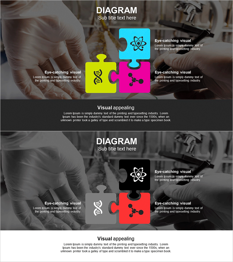 과학실험 퍼즐 다이어그램 – 시각적으로 풍부한 데이터 표현