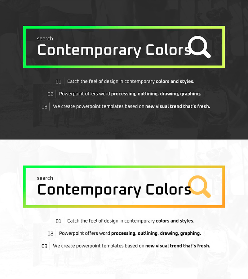 검색 바 슬라이드 – 현대적인 색상을 담다