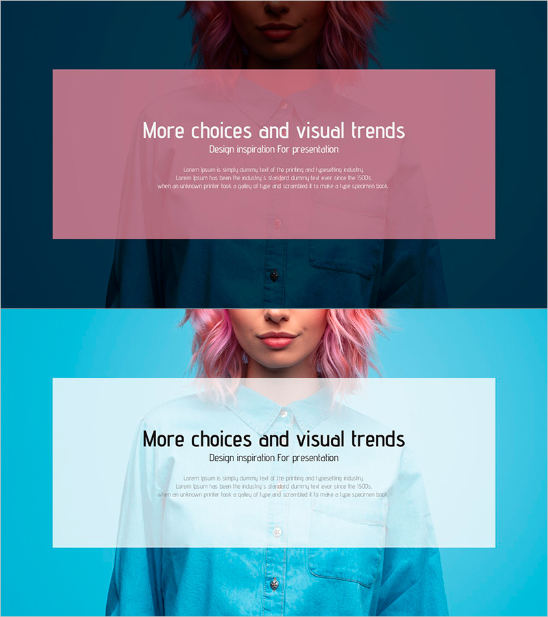 화보 모델과 메시지 박스 – 프레젠테이션을 위한 디자인 영감