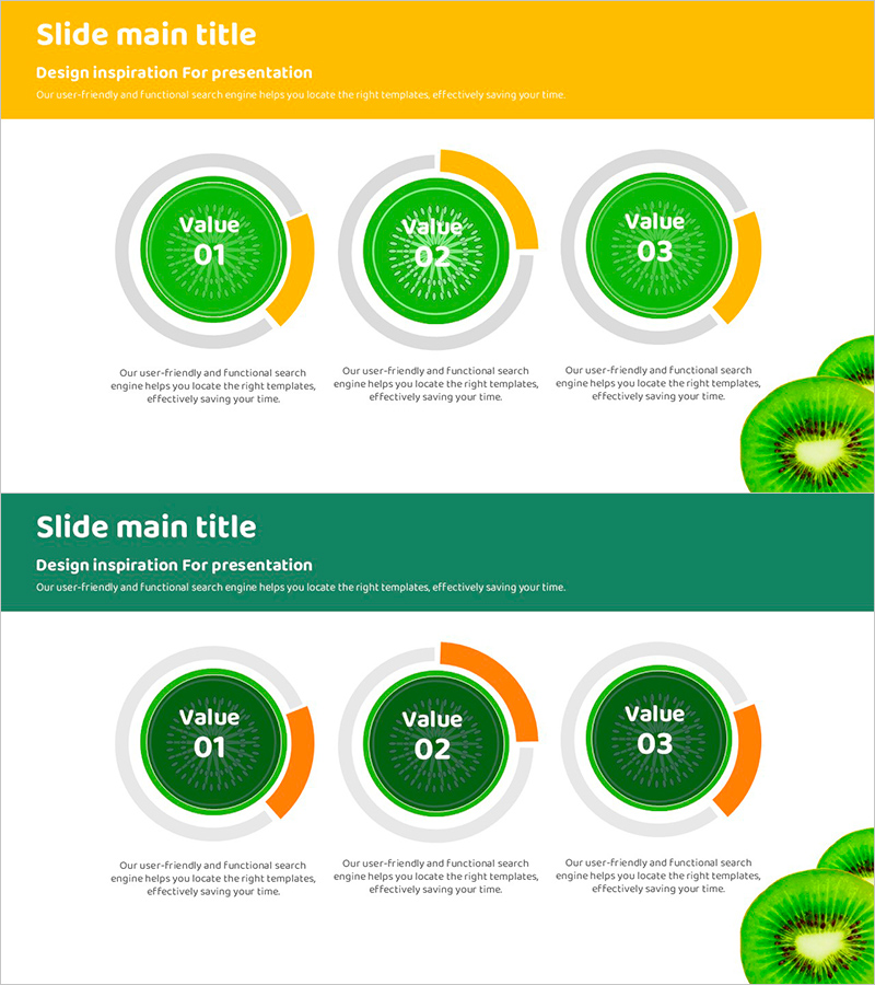초록색 원형 핵심 키워드 다이어그램 – 비즈니스 인사이트를 담다