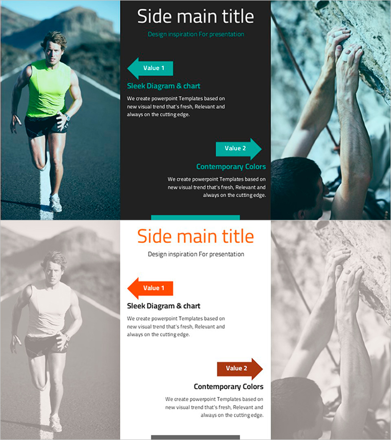 체력 단련 다이어그램 슬라이드 – 제품 및 서비스 소개