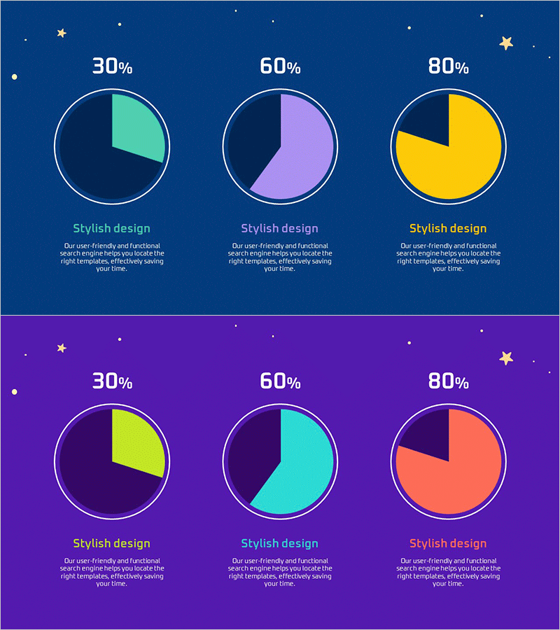 우주 일러스트 테마 원 그래프