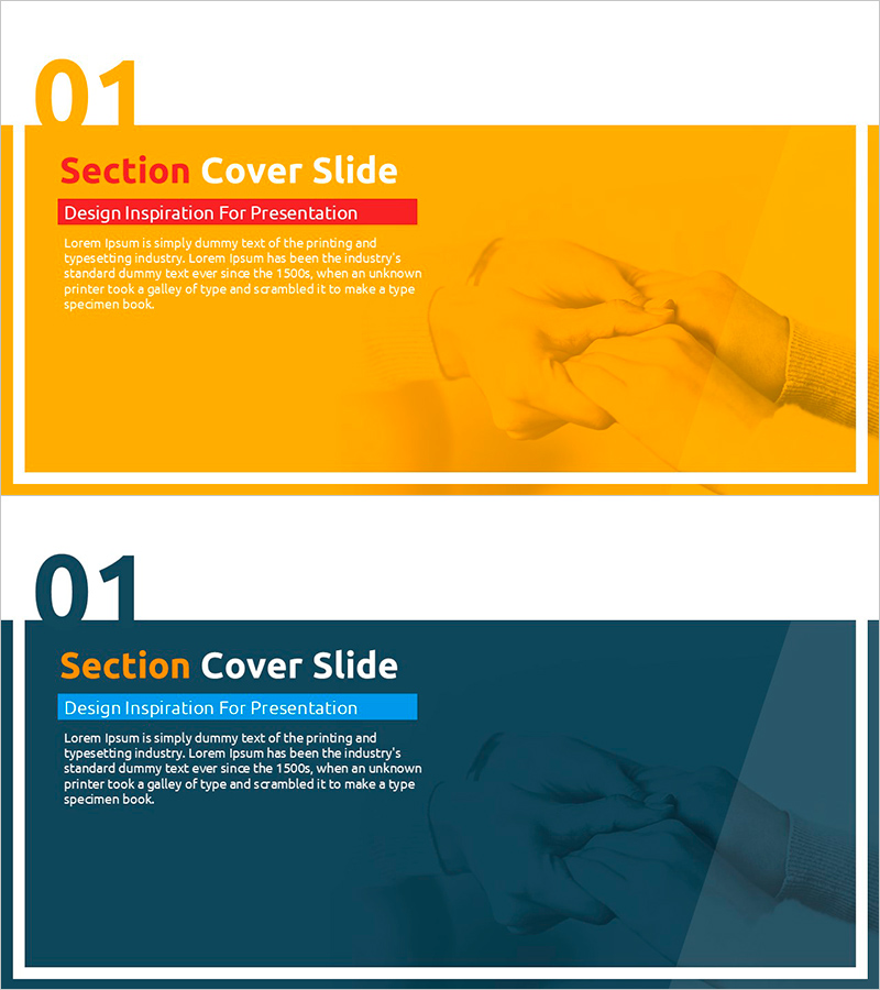 기부 공헌을 위한 간지 템플릿 – 섹션 커버 슬라이드