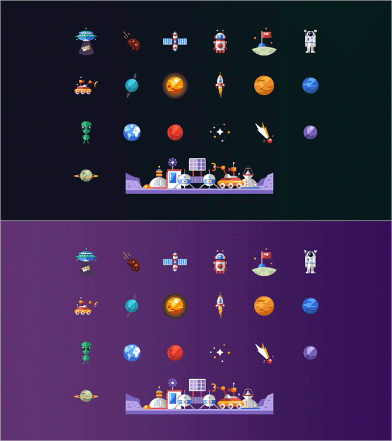 우주 탐사를 주제로 한 비주얼 프레젠테이션 템플릿