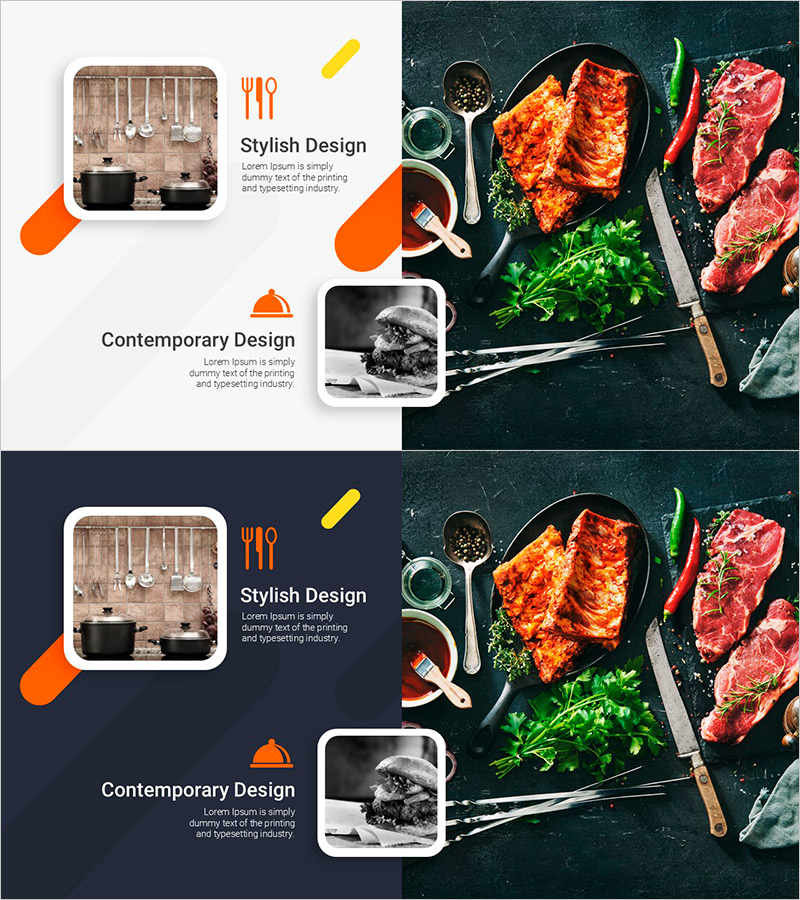 양식 레스토랑 제품 소개 – 고급스럽고 세련된 비주얼