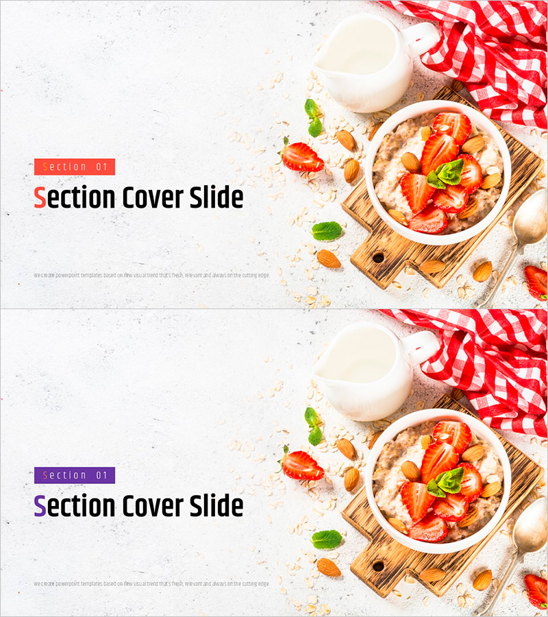 다이어트 푸드 PPT 간지 – 섹션 커버 슬라이드