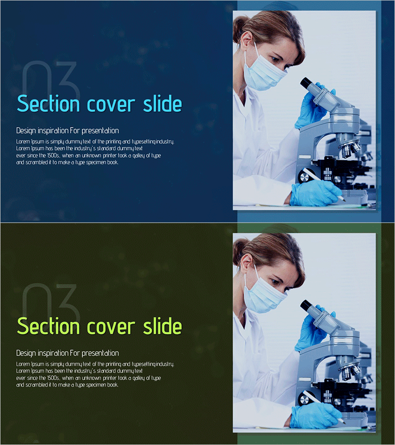 섹션 커버 슬라이드 – 프레젠테이션 디자인 영감