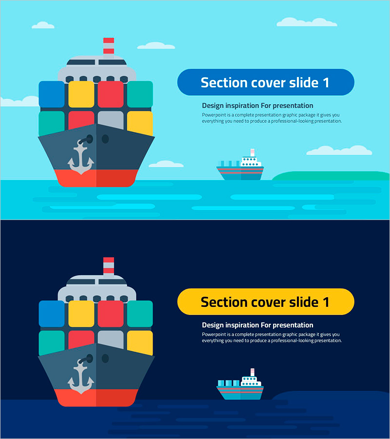 수송 일러스트 커버 슬라이드 – 전문성과 친근함