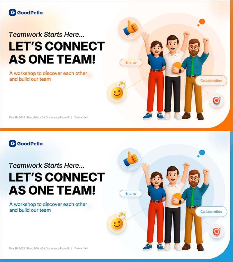 팀워크 향상을 위한 표지 템플릿 – 연결과 협력