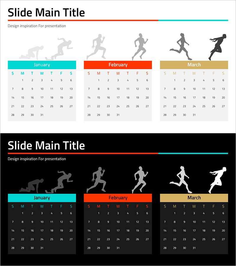 러닝 일정 표 – 달력과 다이어그램으로 달성 목표 관리