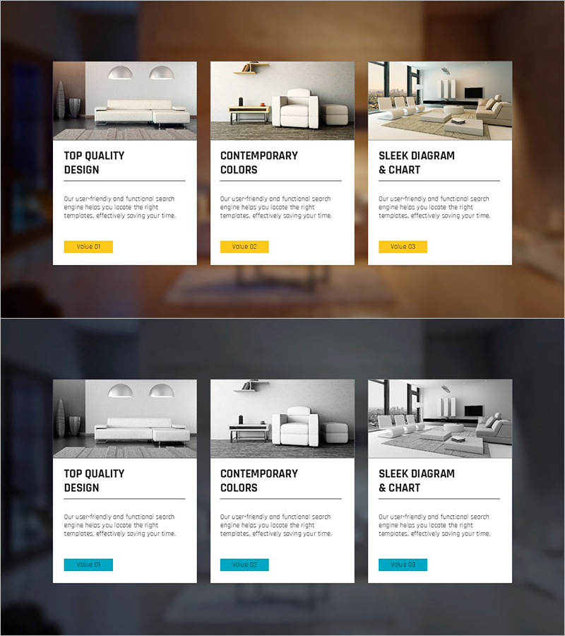 3가지 인테리어 타입 박스 슬라이드 – 디자인과 품질 강조