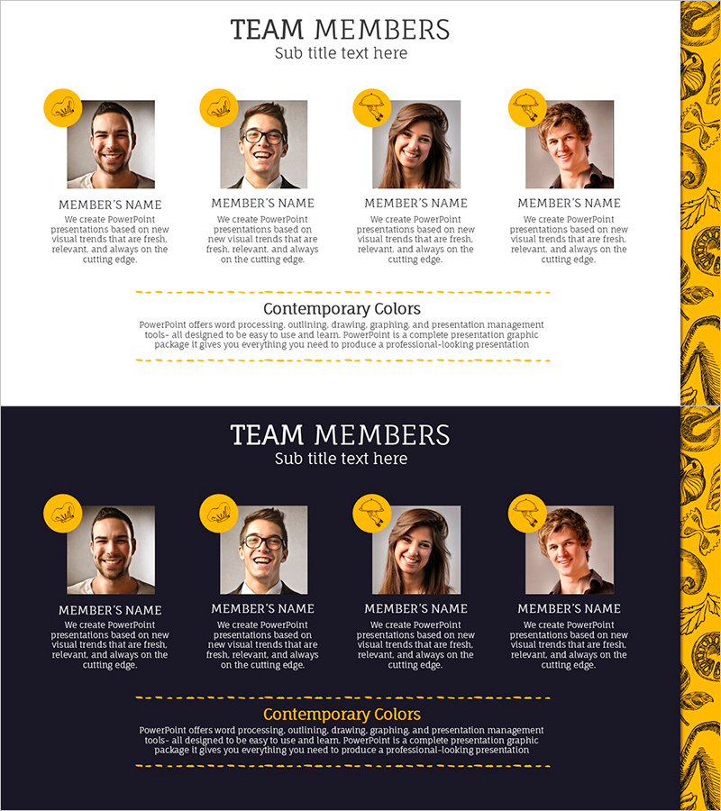 푸드 심사위원 소개 – 팀 소개용 슬라이드