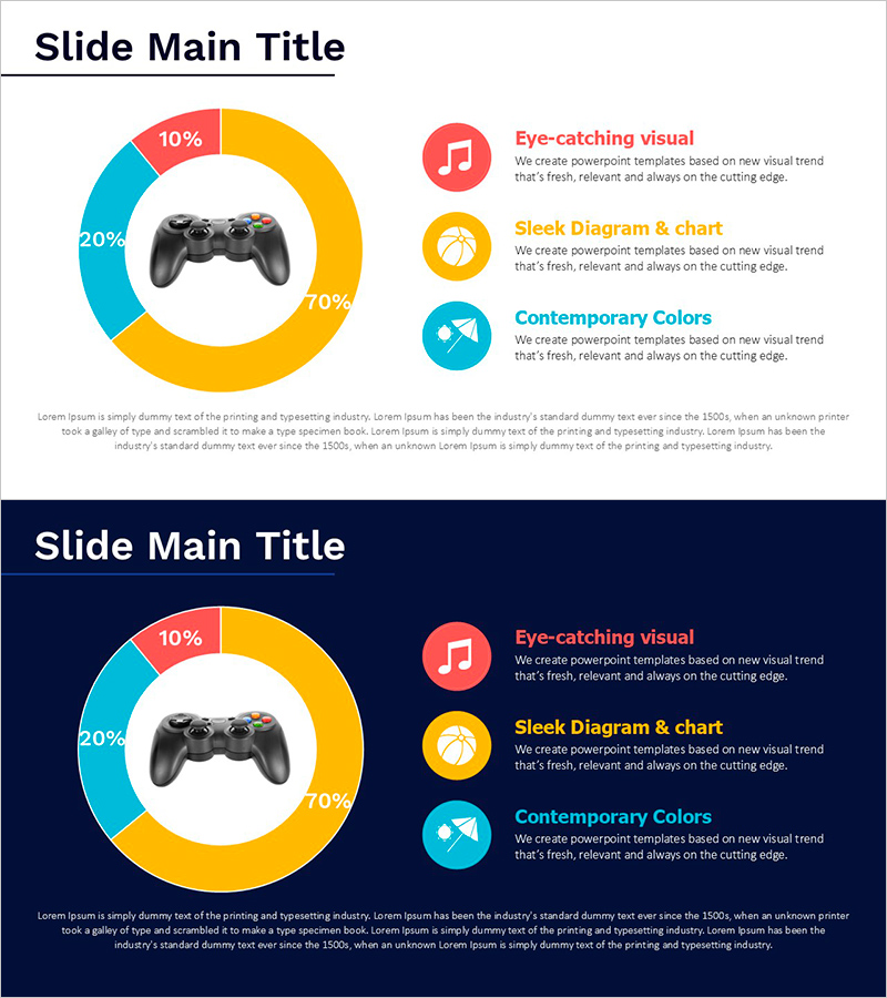 게임 종류 분석 도넛형 그래프 슬라이드