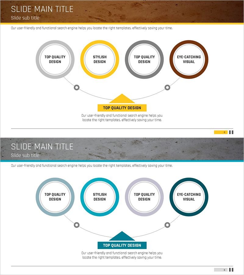 사업 비전 및 목표 슬라이드 – 클러스터 다이어그램