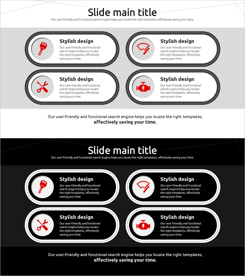 설비 및 보수 지원방안 템플릿 – 운영계획을 강조하는 클러스터 다이어그램