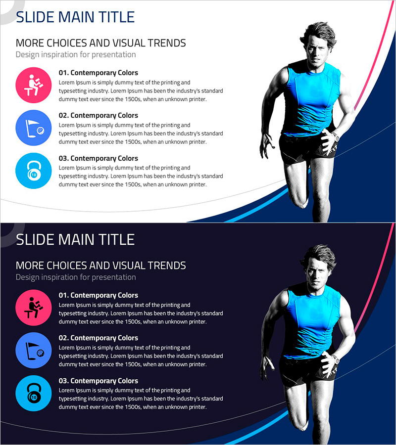 근력 운동 전략을 시각화한 다이어그램 슬라이드