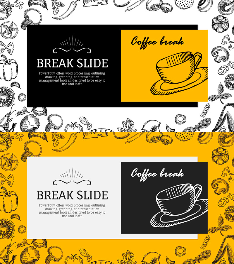 커피타임 슬라이드 – 아웃트로와 간지