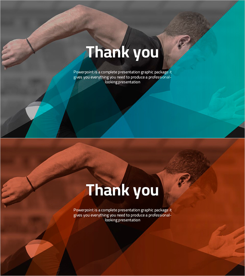 육상 경기 배경의 엔딩 커버 슬라이드