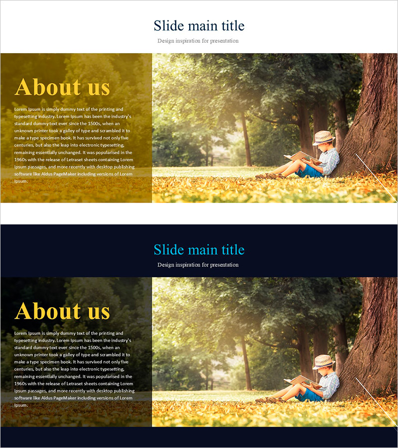 자연 속 독서 – 디자인 영감을 주는 슬라이드