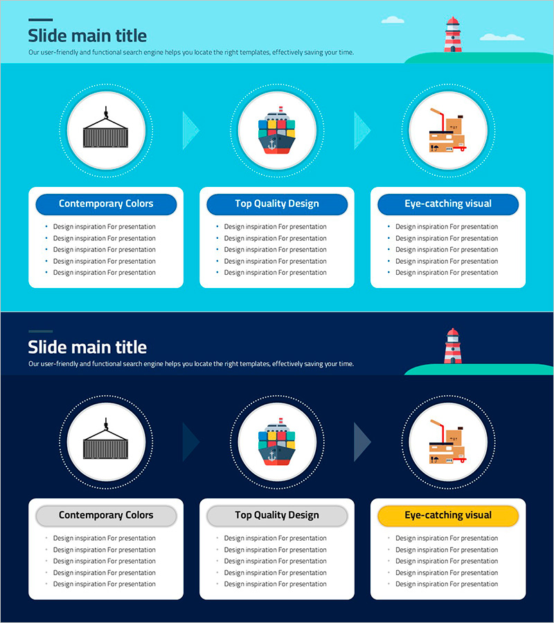 물류 운반 절차를 시각화한 슬라이드