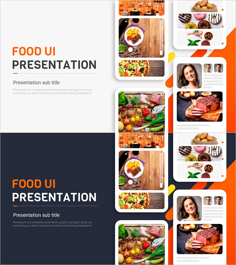 음식 UI 와이드 PPT 표지 – 맛과 시각의 조화