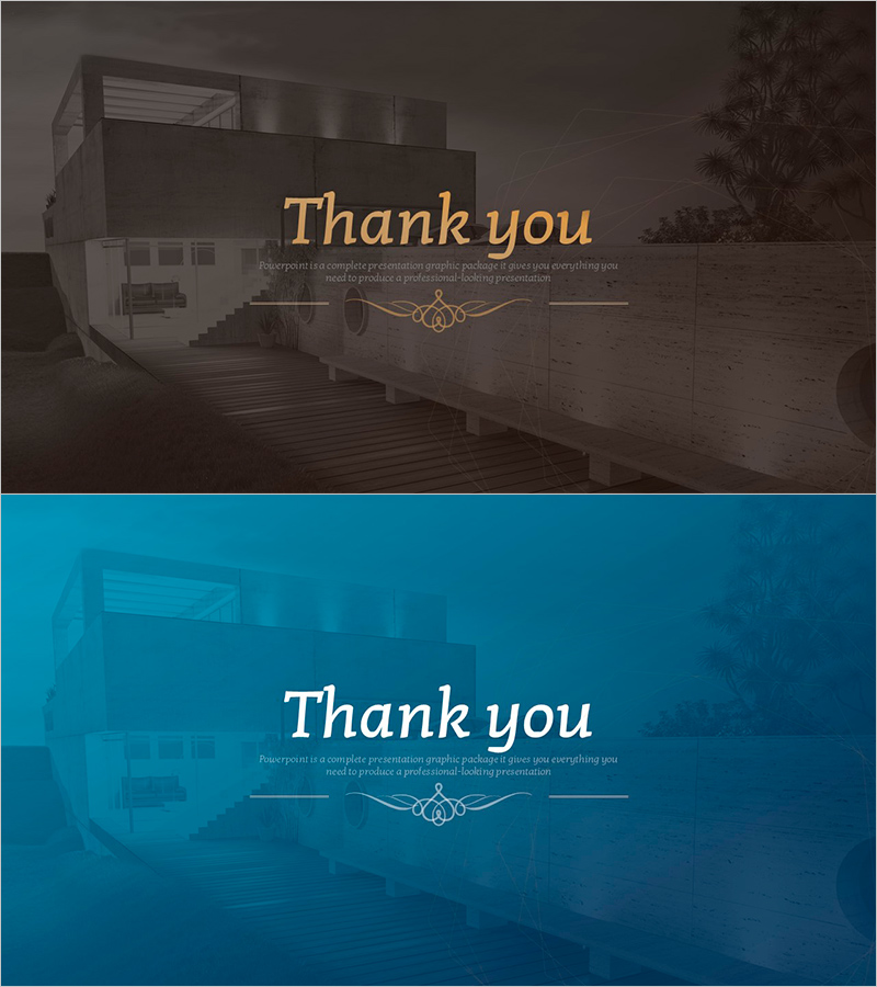 럭셔리 실버 타운 엔딩 PPT 템플릿