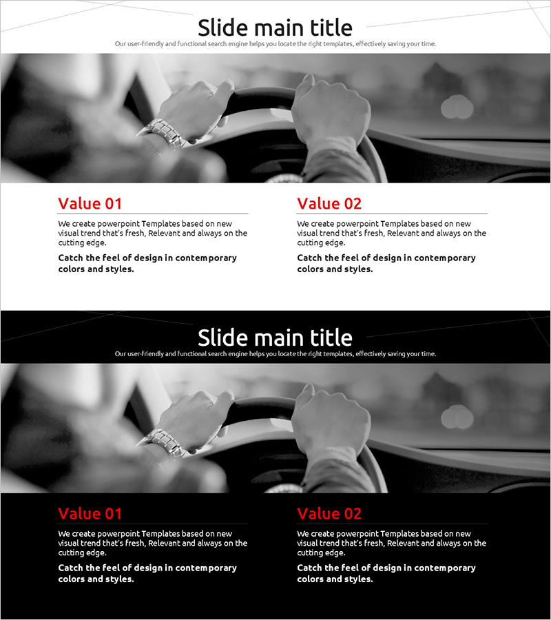 운전 시 주의사항 소개 템플릿 – 안전을 강조한 디자인