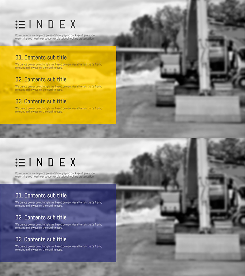 건설 안전PPT 목차 – 새로운 비쥬얼 트렌드 기반