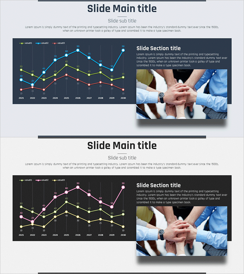 성공적인 사업분석 꺾은선 그래프