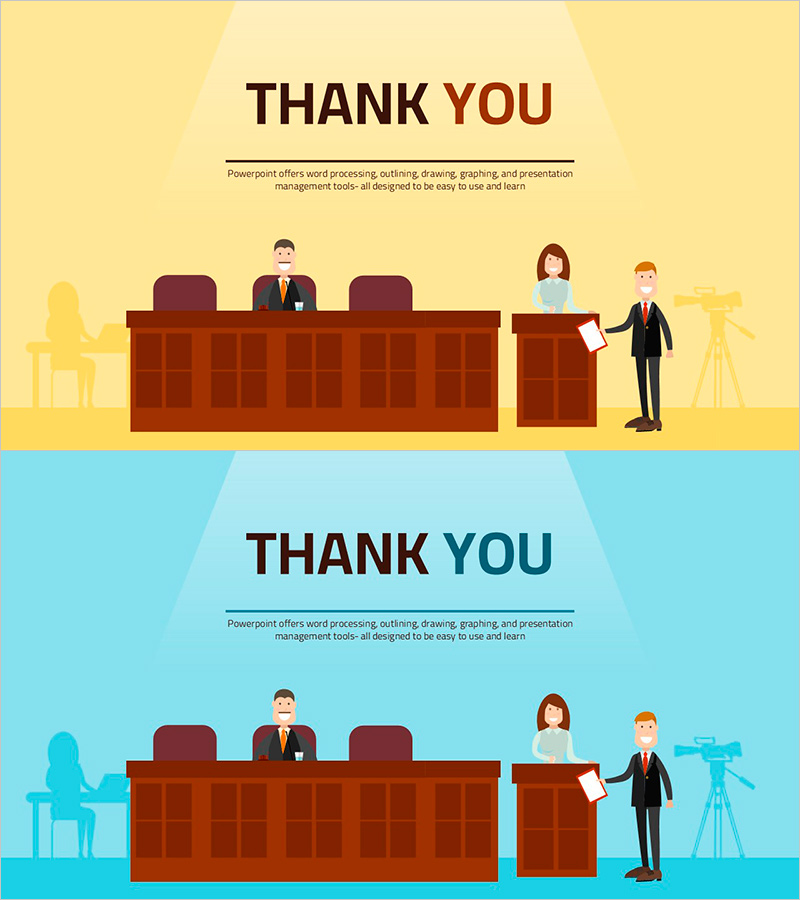 재판 파워포인트 와이드 엔딩표지 – 성공적인 발표의 첫 단계