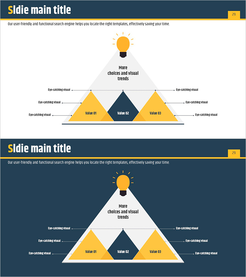 삼각형 중첩 및 내포 다이어그램으로 사업 전략 시각화