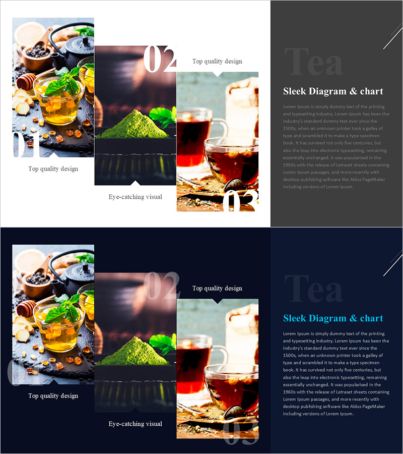 시그니처 티 설명 – 고급 디자인의 인포그래픽