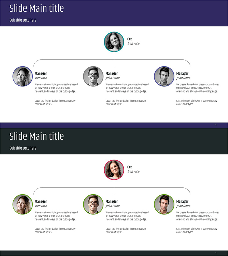 심플 원형 비즈니스 조직도 – 회사 구조를 간단히 표현