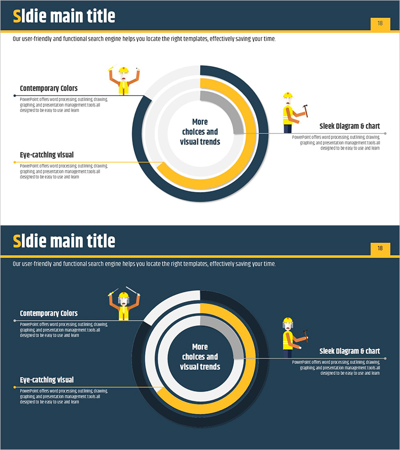 네이비 옐로우 원형 게이지 차트
