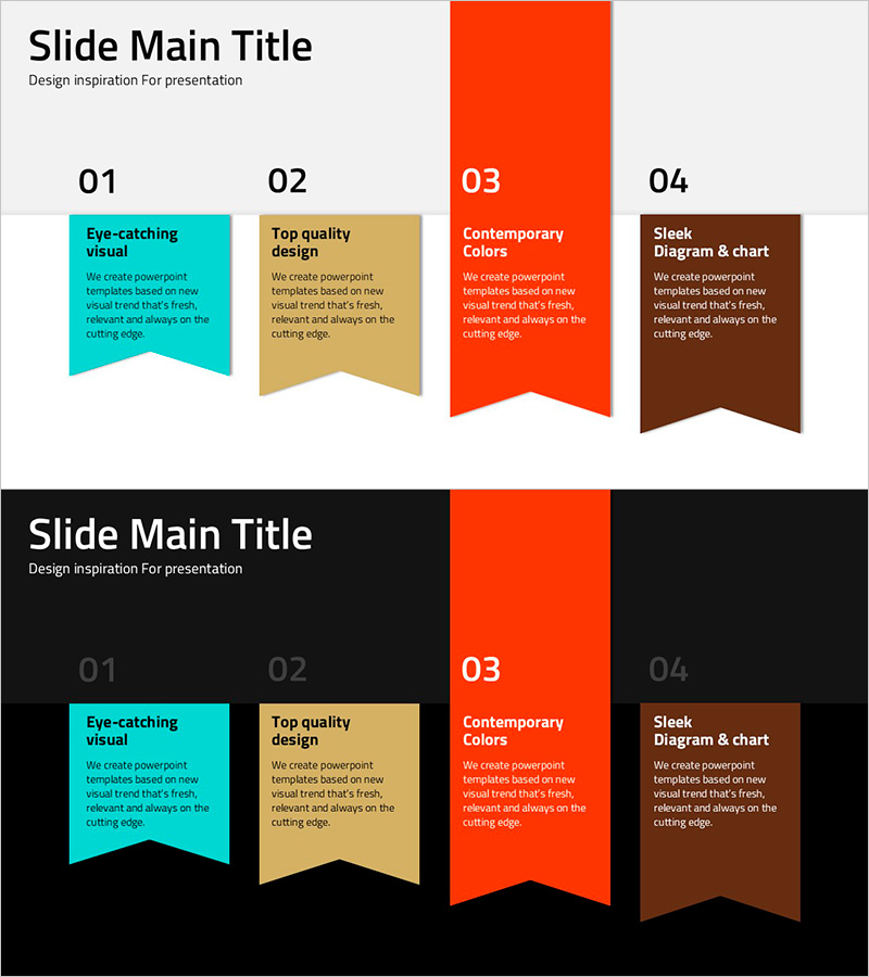 무료 책갈피 다이어그램으로 주목성 있는 프레젠테이션 구성