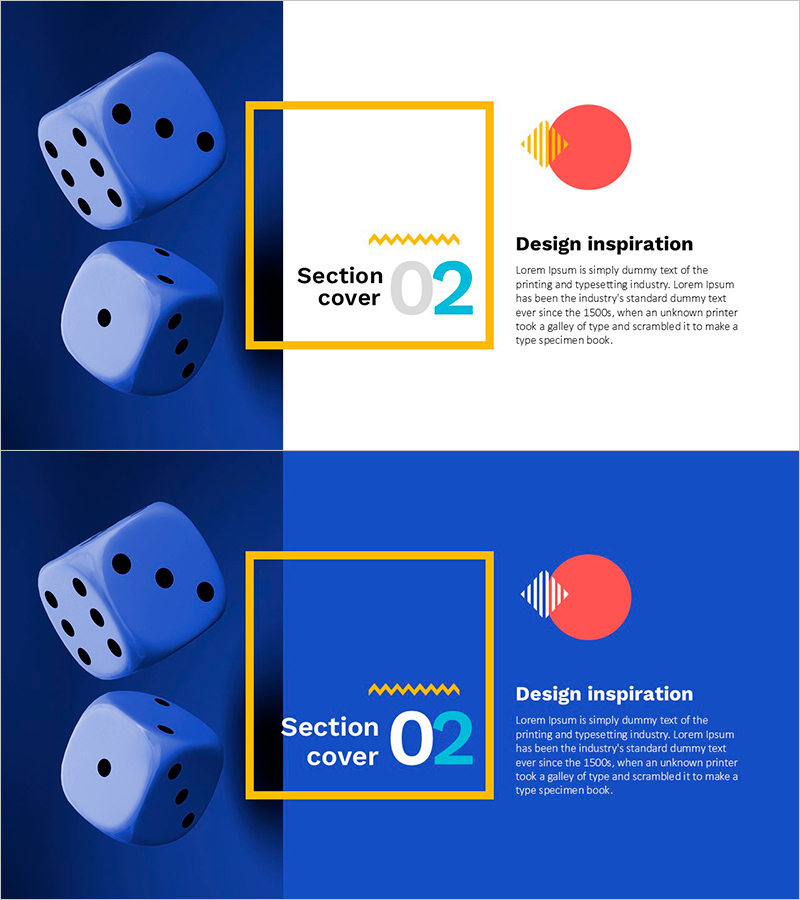 랜덤 주사위 배경의 섹션 커버 – 창의적 발상