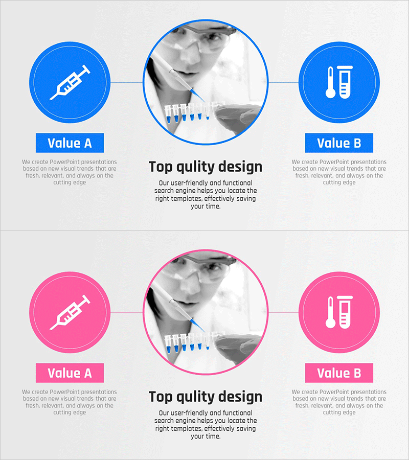 실험 달성목표 전략 PPT 템플릿 – 클러스터 디자인