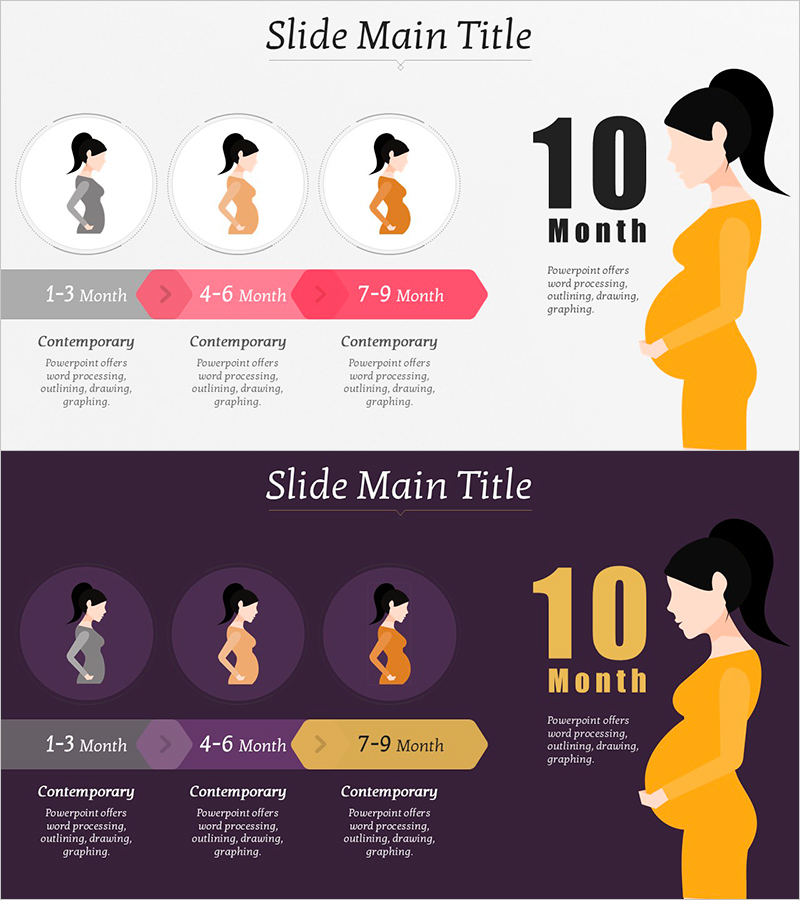 임신 과정을 시각화한 클러스터 슬라이드