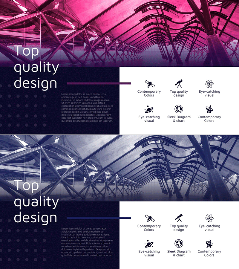 천문학 연구 개요 슬라이드 – 현대적 다이어그램