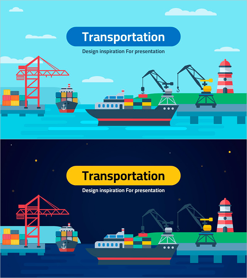 수송 일러스트 템플릿 표지 – 디자인 영감