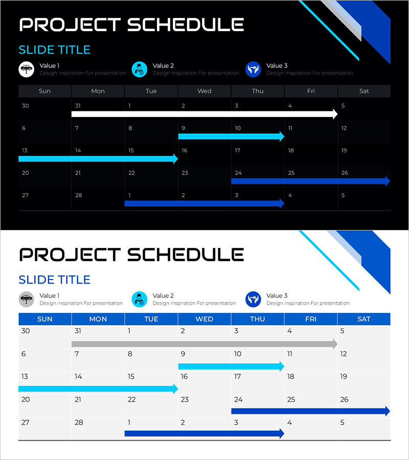 자동차 점검 일정을 시각화한 슬라이드