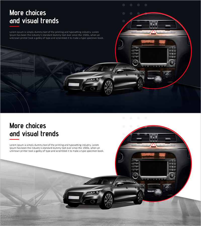 자동차 오디오 제품 소개 슬라이드 – 차별화된 기능과 혜택