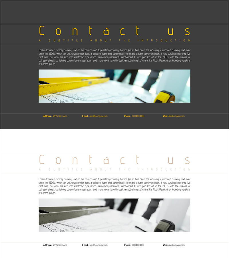 건축물 템플릿 콘택트 – 회사 소개 슬라이드