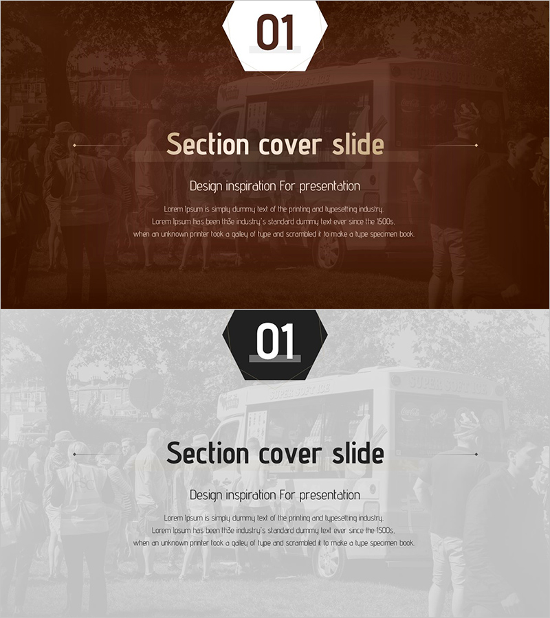 푸드트럭 프로젝트 섹션커버 – 비즈니스 컨셉을 강조한 템플릿