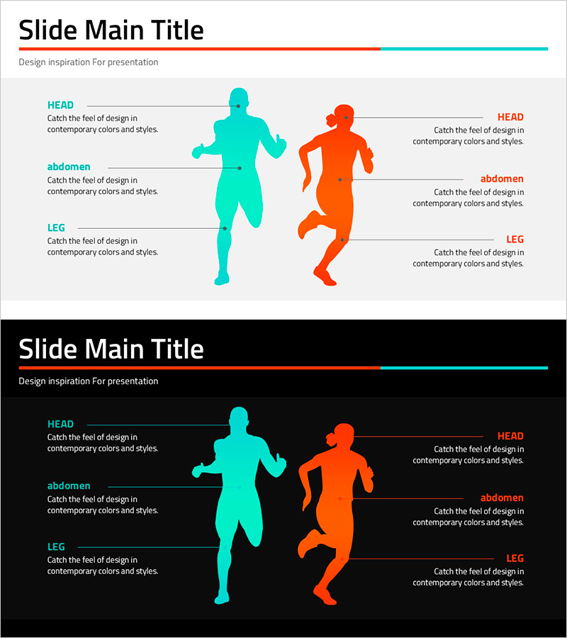 달리는 실루엣과 분석 텍스트 – 다이내믹한 시장 분석
