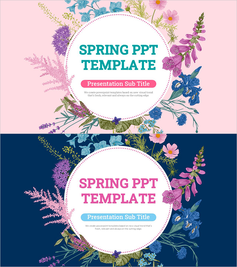 봄 피피티 와이드 템플릿 표지 – 자연의 생동감