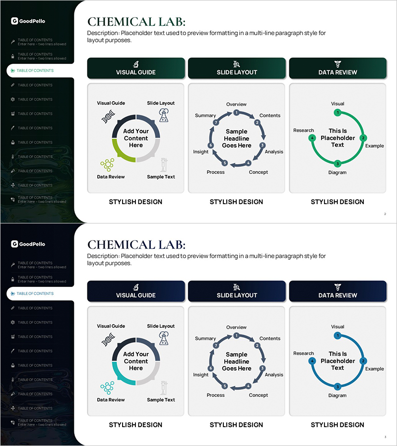 화학 실험실 프레젠테이션 템플릿 – 데이터 분석과 시각화의 조화