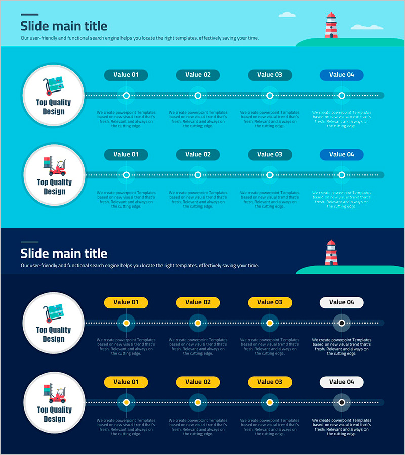 스마트 물류 시스템 슬라이드 템플릿 – 혁신적인 클러스터 디자인